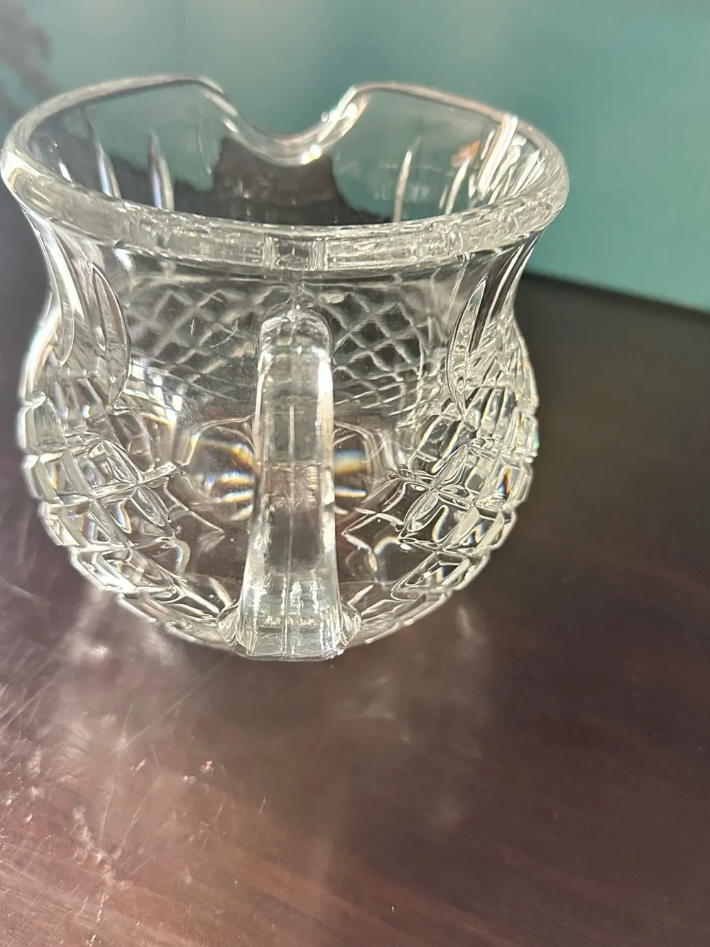 Clear Glass Diamond-Cut Pitcher